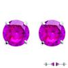 [L6319] - Silver 'Essentiel' Ruby ​​earrings 6 Mm