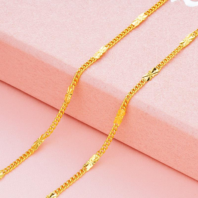 Ожерелье с золотым покрытием из вьетнамского песка, европейская/японская цепочка с ключицами