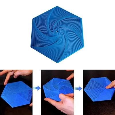 3D-печатный фрактальный гексагон-фиджет 3D-печатные шестиугольные игрушки для снятия стресса Шестиугольное фрактальное кольцо Игрушки-спирали