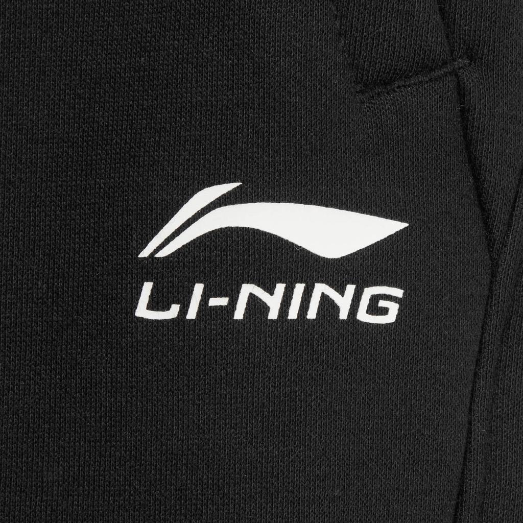 Li-Ning Простые теплые повседневные брюки прямого кроя с флисовой подкладкой мужские низы Черные AKLV997-1