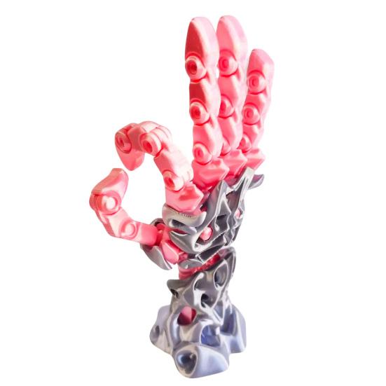 Yousheng 3D Printed Manipulator Mechanical Arm with Movable Finger Joints Articulated Robotic Hand for Robot Cyberpunk Fans