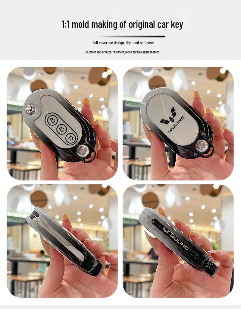 Compatible Metal Key Cover for Wuling Hongguang Mini EV, Macaron, MiniEV Baojun, Gameboy Model 22