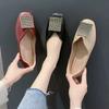 Shoes for Women Square Toe Slip-on Woman Flats Sale 2025 Summer High Quality Fashion Popular Y2k Cheap Liquidation Spring Offer