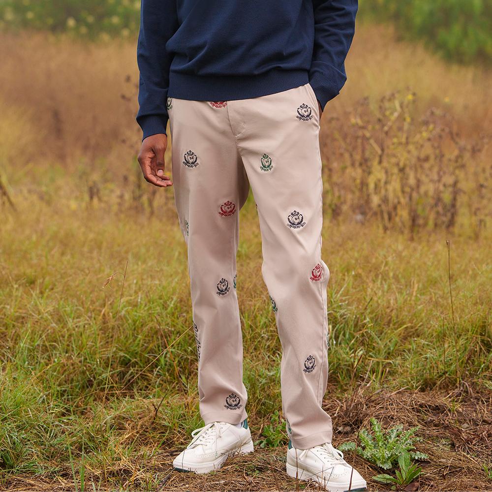 MALBON GOLF Bucket Embroidered Chino Pants Beige (Man)