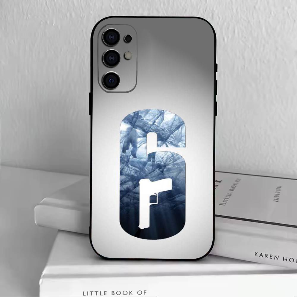 R6 Черный Лед Радуга Чехол для Телефона Для Samsung S25,S24,S21,S22,S23,S30,Ultra,S20,Plus,Fe,Lite,Note,10,Черная Крышка