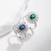 Luxury 925 Sterling Silver Sparkling Oval Zirconia Charm Ring Classic Cocktail Party Jewelry For Women Gift