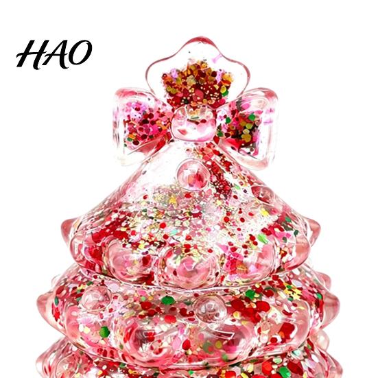 Clear Tree Sensory Toy Christmas Stress Relief Toy, Slow Rebound Xmas Squeeze Toys Fidget with Glitter for Party Favors