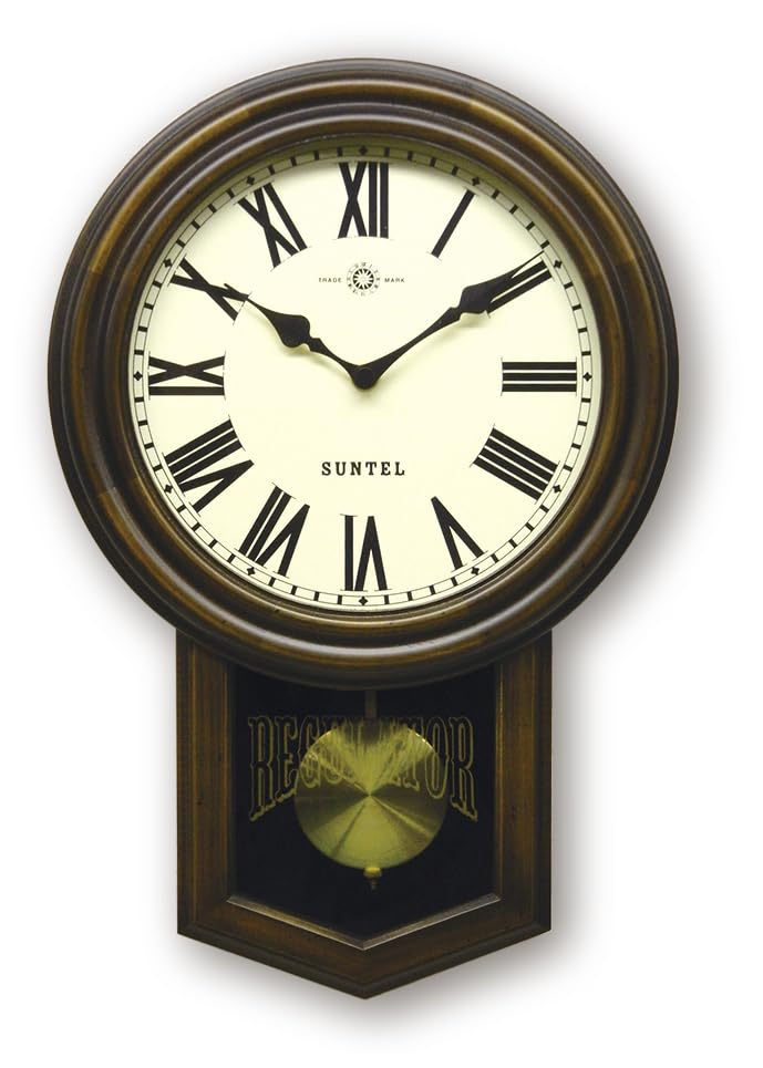 Santell Japanese-made Modern Antique Pendulum Clock (Roman Letter Round Type) QL723R-AN