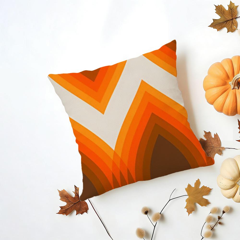 Vibrant Modern Rainbow Series Geometric Print Cushion Cover Washable Linen Pillowcase Soft  for Daily Sofa Bed Home Room Decor