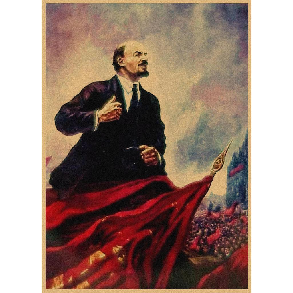 Red Revolution Retro Poster: Stalin, Lenin, Marx Soviet Era Wall Art 297