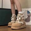 Fluffy Fur Thick Bottom Winter Cute Ankle Boots Women 2025 Chunky Platform Wedge Heel Furry Kawaii Snow Boots Plush Y2K Shoes