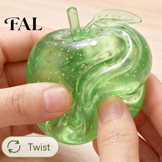 Soft Rubber Apple Maltose Glitter Squeeze Stress Ball, TPR Slow Rising Fidget Creative Birthday Gifts for Girls Toy Anxiety Relief, Cute Fruit