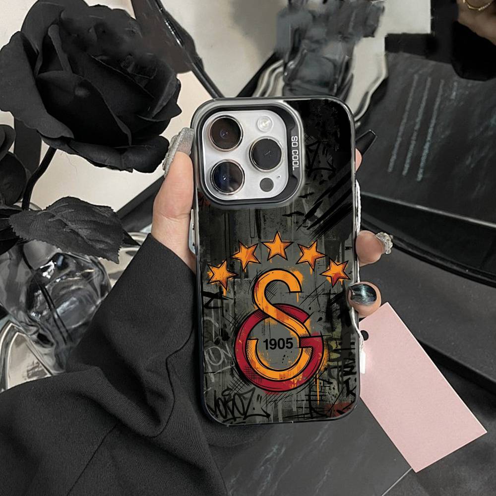 Чехол для телефона G-Galatasaray 1905 для iPhone17, 16,15,14,13,12 Pro Max Черный Конфетный Матовый Ударопрочный Чехол