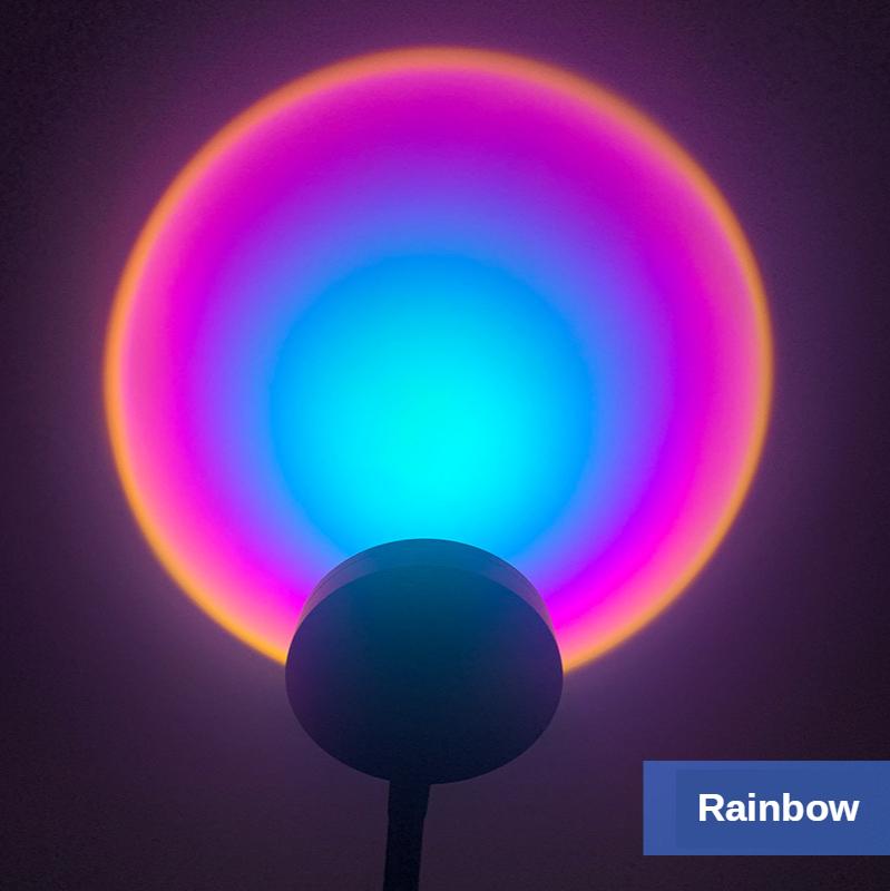 Свет заката RGB Проекционный свет Кафе Атмосфера Живая съемка Красота Видео Фоновое освещение Радужный светодиодный свет заката