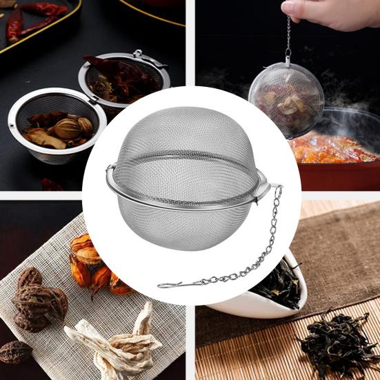 Заварочный чайник, универсальный шарик для приправ из нержавеющей стали, прочный шарик для ситечка для чая для листового чая и специй