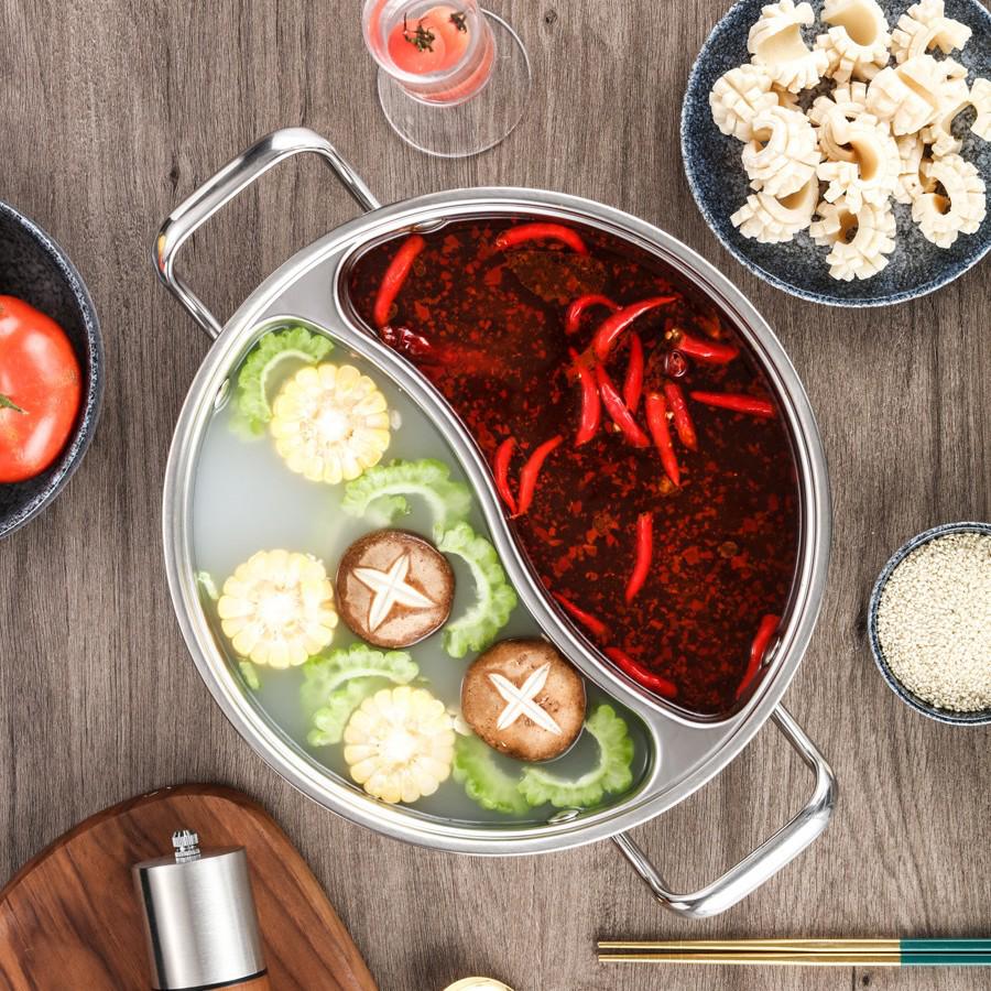 Горшок для горячего из нержавеющей стали с двумя вкусами, без запаха, большой емкости