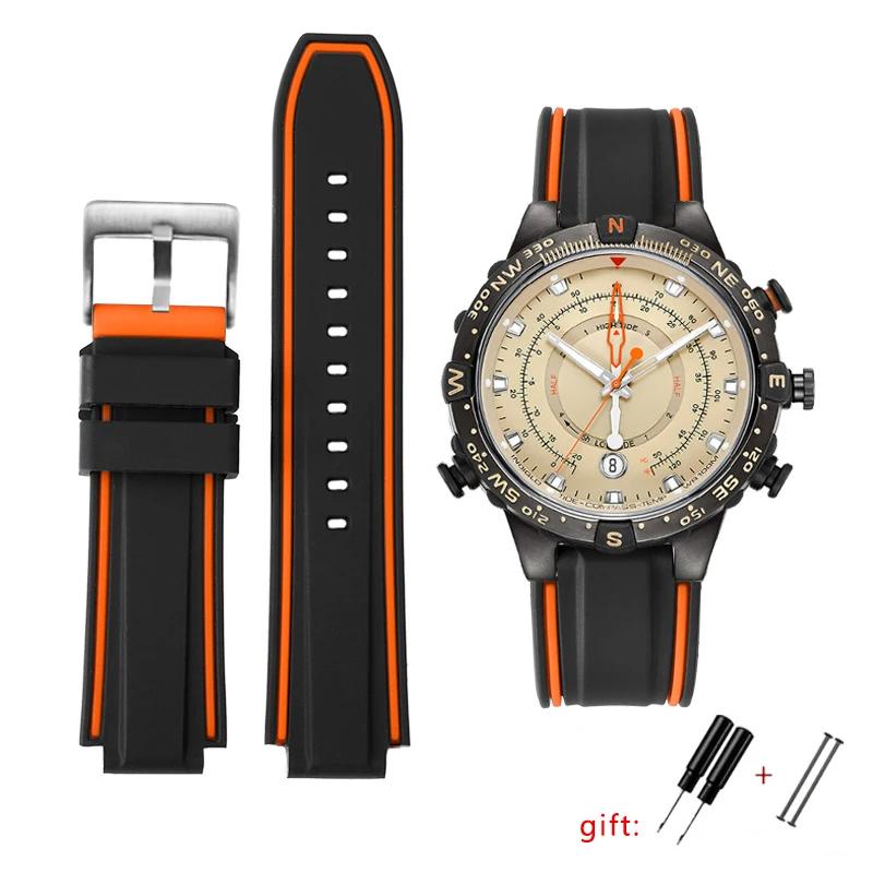 Силиконовый ремешок Для Timex E-tide Compass T2n720 T2n721 Tw2t76300 Tw2t76500 T45601 Резиновый мужской ремешок для часов Спортивный ремешок бесплатный инструмент