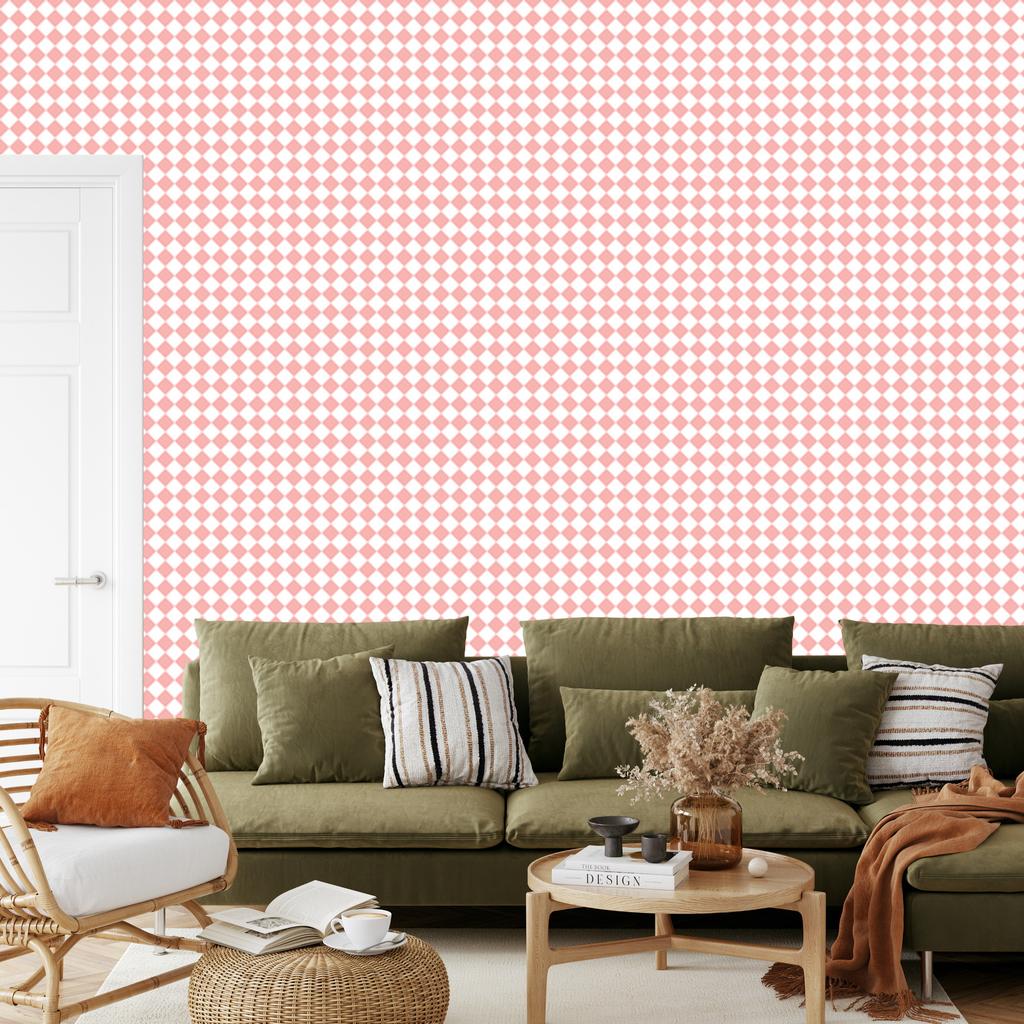 Wallpaper Geometric rhombuses coral, coral background 50x1000