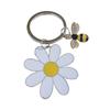 Женский брелок для ключей с цветком и пчелой, брелок с блестящими стразами, инкрустированный, небольшого размера, брелок для сумочки, аксессуары
