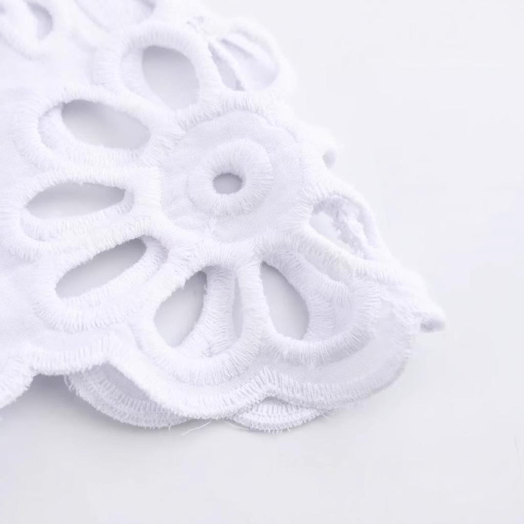 Летнее хлопковое платье на тонких бретелях с вышивкой, 2025: Модное женское платье однотонной расцветки