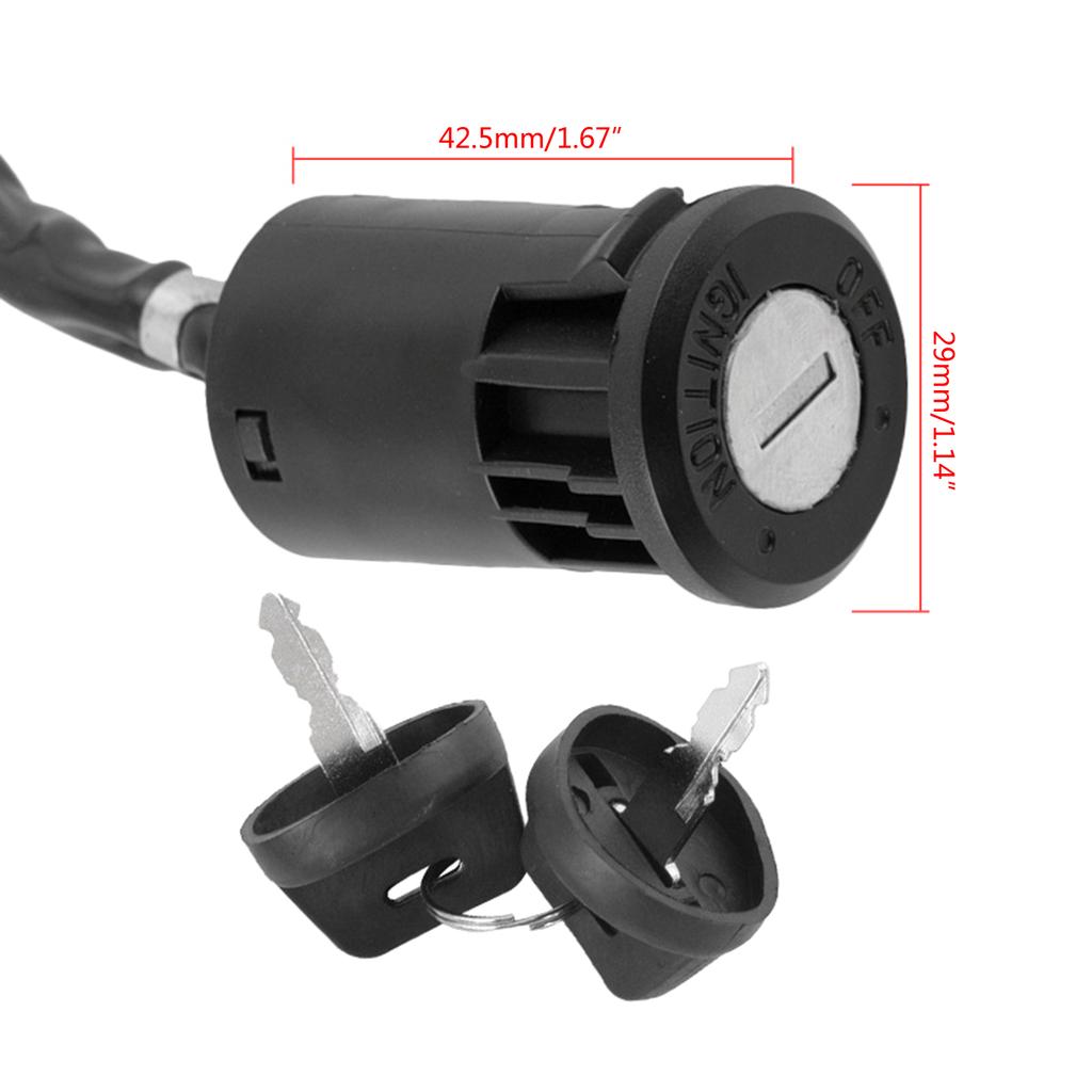 Мотоциклетный внедорожный 4-проводной ключ зажигания с цилиндрическим переключателем с ключом, подходящий для квадроцикла, картинга, скремблирования, мотоцикла, универсального