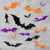 72/120Pcs 3D Bat Wall Stickers Realistic Pattern Easy To Install Wall Decals Halloween Decorations Party Supplies