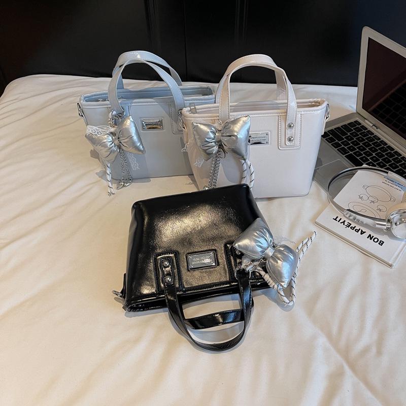 Модная сумка-корзина с бантом 2025 года - Высококачественная текстурированная сумка через плечо