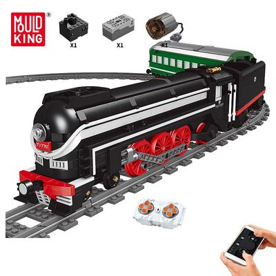 MOULD KING 12005 Технический поезд, строительные игрушки для детей, моторизованный SL7, Азиатский экспресс с железнодорожными путями, кирпич, Рождественский подарок