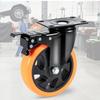 Caster Wheels, 5-inch Swivel Plate Casters, Set of 4, with Security A/B Locking No Noise PVC Wheels, Heavy Duty 450 lbs Load Capacity Per Caster,
