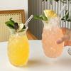 Minimalist Transparent Pineapple Glass Cup with Straw for Cold Drinks