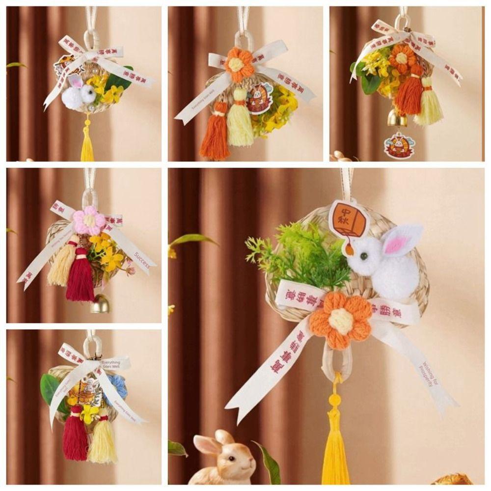 Material Kit Flower Tassel Hanging Handmade Moon Festival Pendants  Holiday Gift
