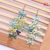 1 пара модных женских элегантных серег-гвоздиков со стразами и стрекозой