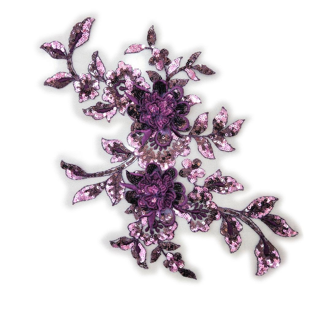 Sequins Multicolor Three-dimensional Embroidery Lace Cloth Stickers DIY Embroidery Appliques Clothing Patches Accessories Sequin