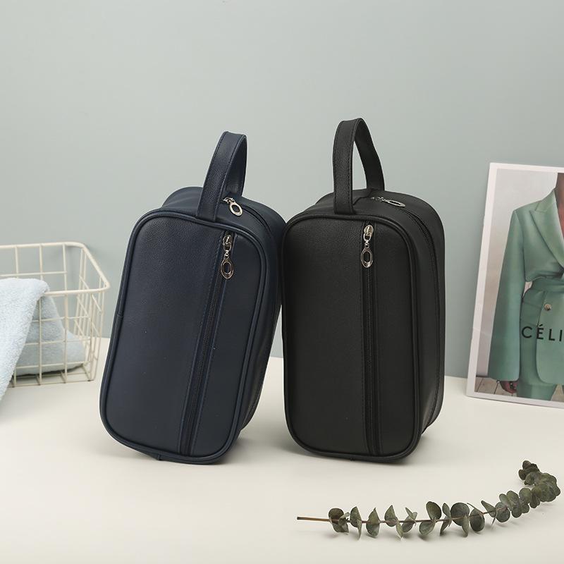 PU Leather Wash Bag For Men And Women Convenient For Going Out Multifunctional Waterproof Makeup Bag Towel Toothbrush Storage Bag
