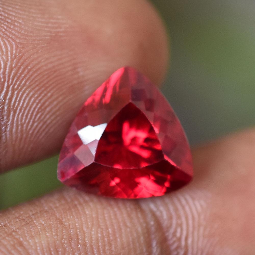 NATURAL Red Ruby 8 Ct Trillion Shape Loose Gemstone For Anniversary