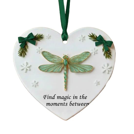 Рождественское украшение в форме сердца Искреннее Перо/Стрекоза/Олень/Цветок Рождественское украшение Вдохновляющий акриловый сувенир для елки Праздничный декор