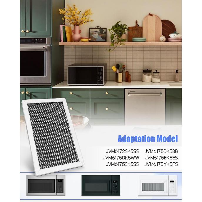 Urngowuy 2 шт. Угольный фильтр для микроволновой печи, подходит для GE JVM6175EK5ES JVM6175SK5SS JVM6172SK5SS JVM6175YK5FS