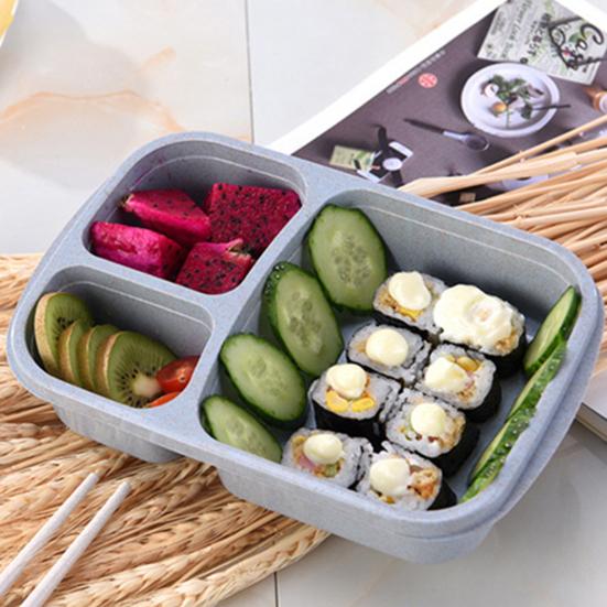 Ланч-бокс Штабелируемая коробка для бенто с 3 отделениями Многоразовые контейнеры для приготовления еды для детей и взрослых Крышка для сохранения свежести без бисфенола-А Легкое хранение