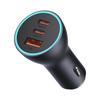Baseus Premium 65W Car Charger: USB-A & Dual USB-C Ports, Dark Gray (Model: CGJP010013)