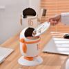 Household Astronaut-shaped Plastic Trash Can With Lid Office Dormitory Bedroom Cute Creative Flip Paper Basket Touch Trash Can