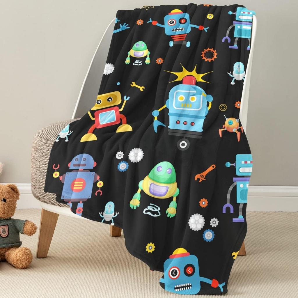 Soft Blanket for Kids Boys, Cozy Toddler Boys Girls Birthday Gifts Fuzzy Cute Outer Space Throw Blanket for Couch Bed Car, Black