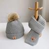Autumn Winter 2Pcs Newborn Baby Hats Scarf Acrylic Cute Bear Beanies Warm Infant Knitted Hats For Baby Boys Girls 0-6 Years Old
