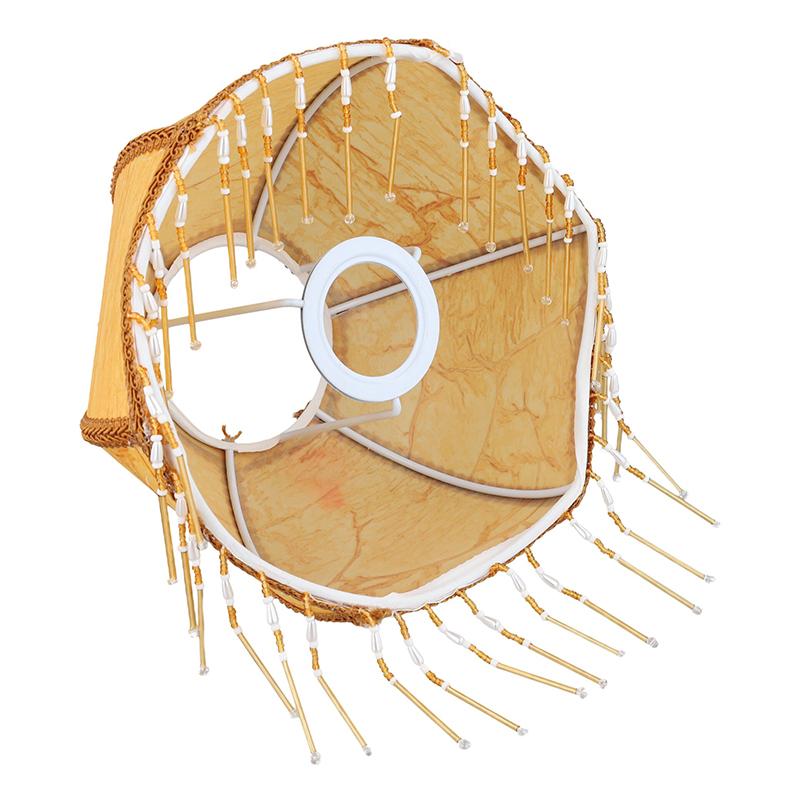 1PC Cloth Classical Lamp Shade European Tassel Bead Lamp Shade Retro Bedside Lamp Cover E27 Luxury Bedroom 4 Colors