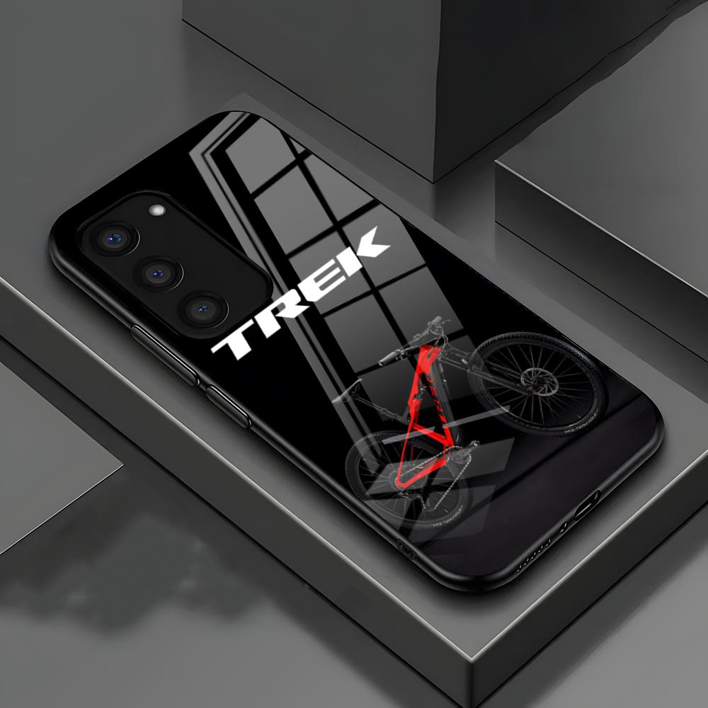 Чехол для телефона T-TrekS для Samsung S26 S25 S24 FE S23 S22 S21 Plus S20 Ultra Note20Ultra Черная стеклянная крышка