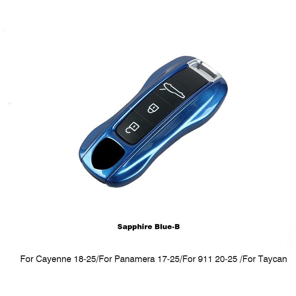 UZAI1 For Porsche Panamera Cayenne Macan 718 Cayman Boxster 911 Taycan Car 92 Personalized Key Case Protective Shell Remote Fob Cover