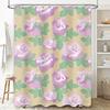 Pink Rose Shower Curtain Bathroom Decor Pattern Flower Fabric Waterproof Bath Liner Set for Home Decoration Pink Floral Print Sh