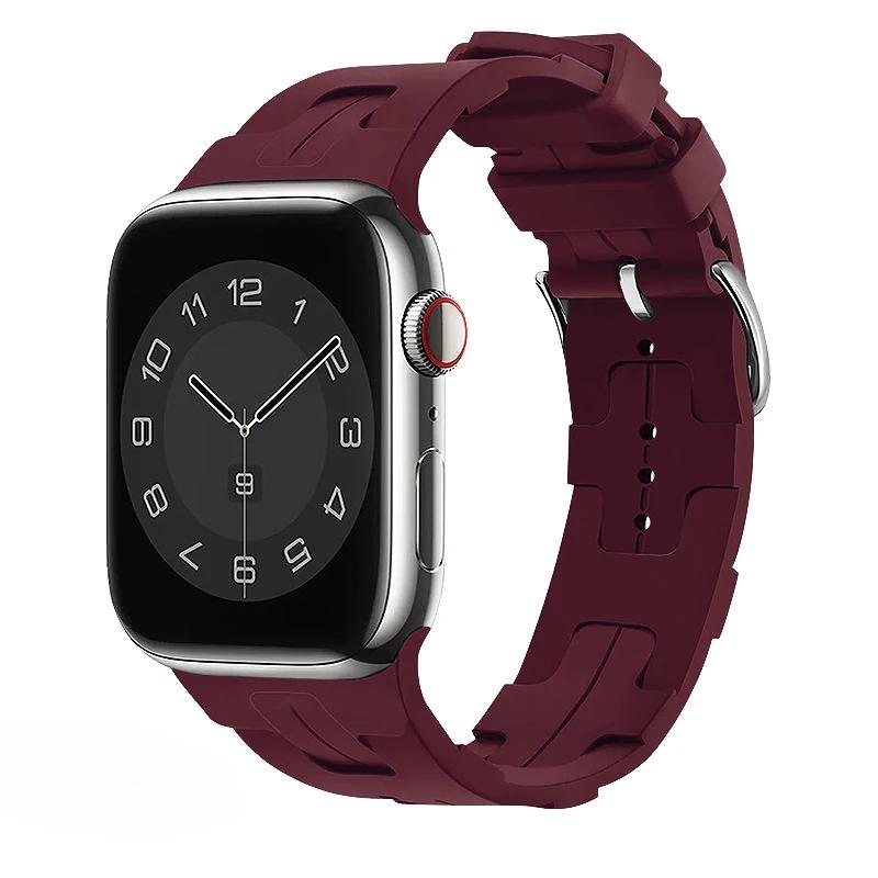 Силиконовый ремешок для Apple Watch Band 46 мм 42 мм 45 мм 41 мм 49 мм 44 мм 40 мм Мягкий браслет iWatch Series 10 Ultra 9 8 7 6 5 SE 4 Ремешок