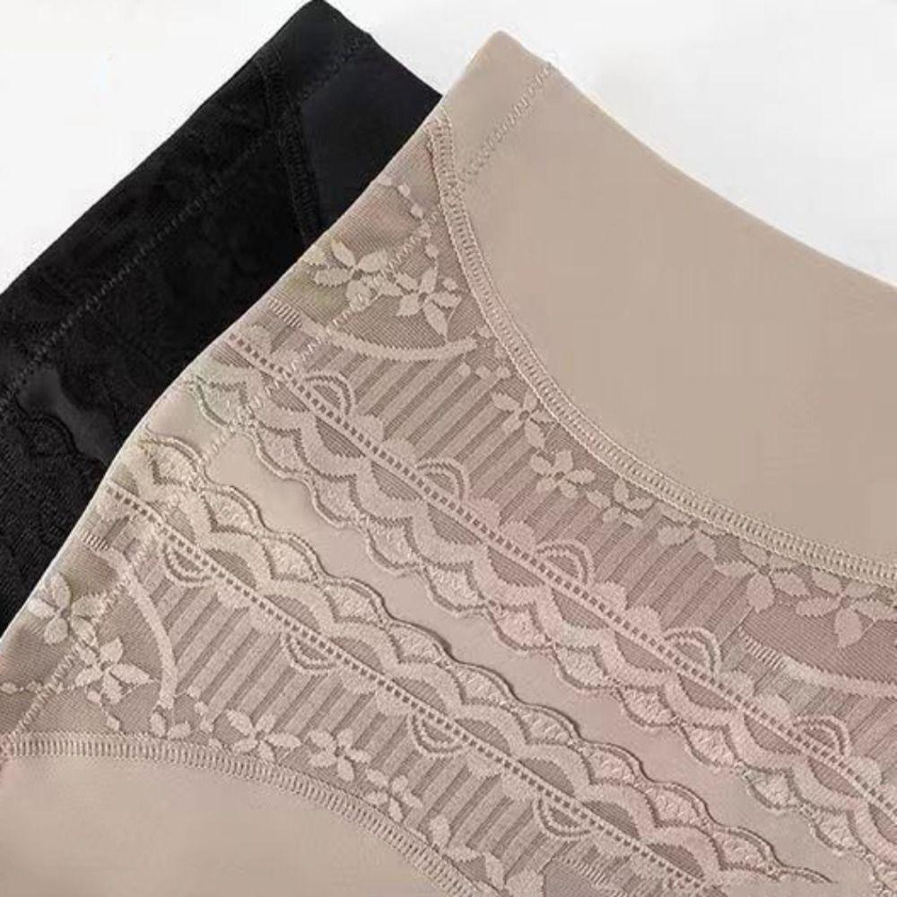 Утягивающее нижнее белье с высокой талией, кружевные трусики для формирования фигуры с цветочным узором, нижнее белье для контроля живота, женское