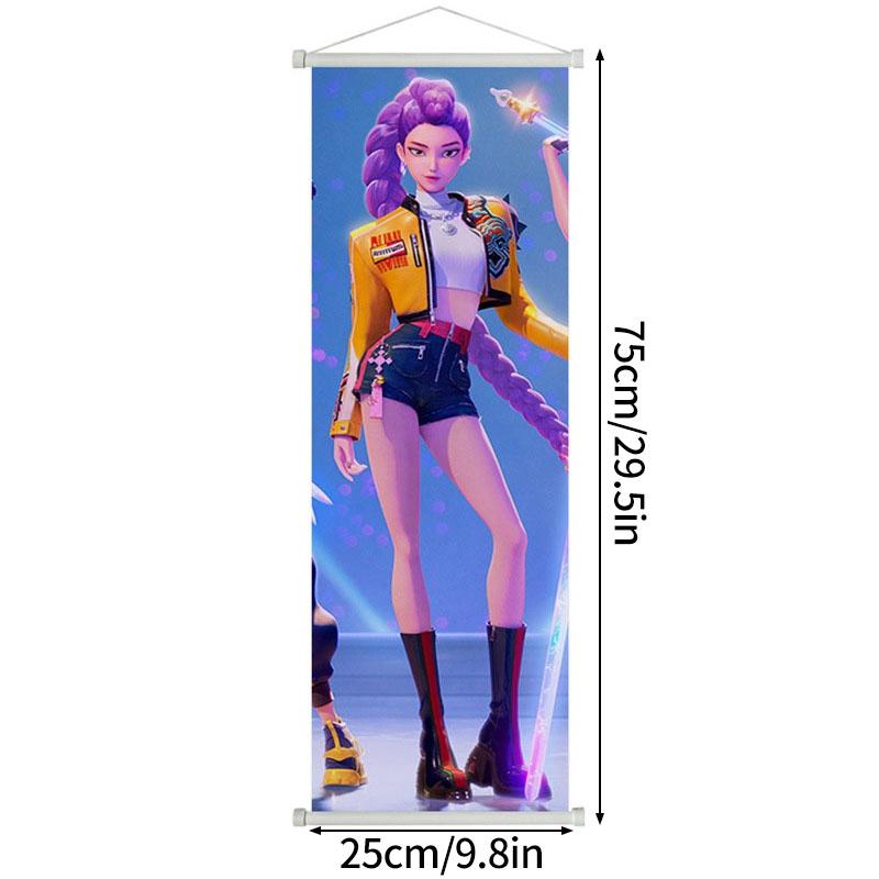 К-поп Охотники на демонов Задник Huntrix Мультяшный гобелен К-поп Воин Постер Домашняя вечеринка Настенный фон