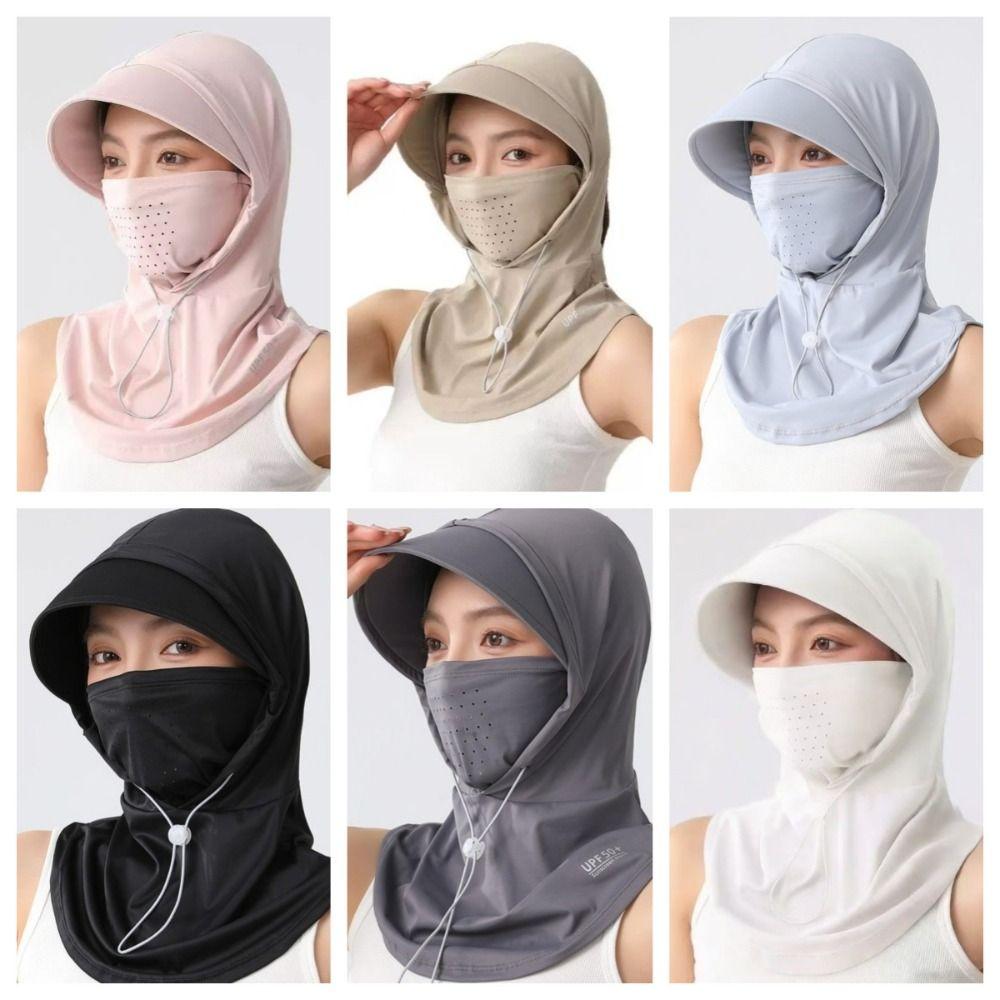 Adjustable Cycling Sun Protection Mask Ice Silk Sunscreen Full Face Cover Balaclava Hat  Outdoor